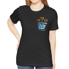 Hot Air Balloon Pocket Design Black T-Shirt product type