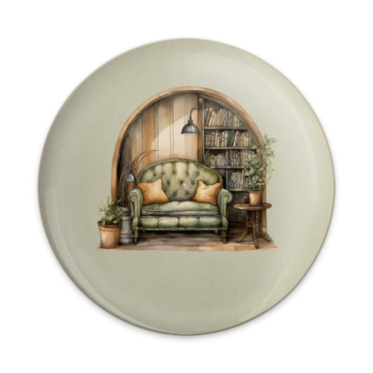 Cozy Room Pinback Button, Reading Nook Button, Bookshelf Decor, Relaxing Room Pin Button, Book Lover Gift, Home Decor Pinback Button - Tawshia