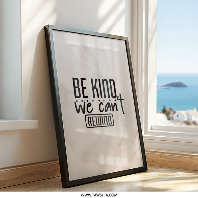 Be Kind Framed Wall Art, Inspirational Quote Print, Home Decor Artwork, Motivational Saying Art, Modern Typography Framed Art - Tawshia
