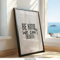 Be Kind Framed Wall Art, Inspirational Quote Print, Home Decor Artwork, Motivational Saying Art, Modern Typography Framed Art - Tawshia