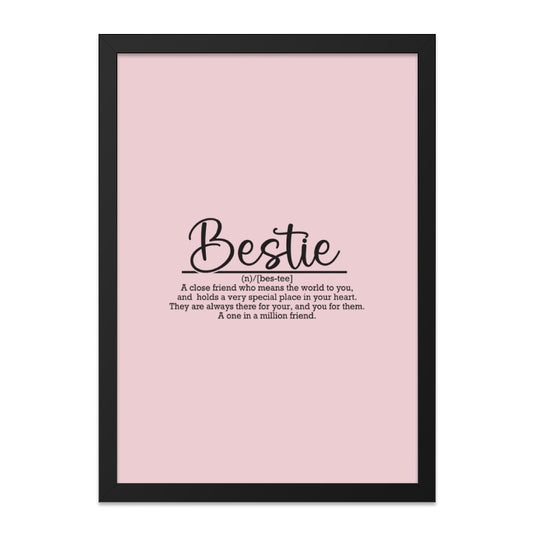 Bestie Definition Wall Art, Friendship Quote Print, Best Friend Gift, Meaningful Wall Decor, Room Decor Wall Art - Tawshia
