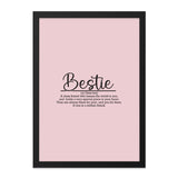 Bestie Definition Wall Art, Friendship Quote Print, Best Friend Gift, Meaningful Wall Decor, Room Decor Wall Art - Tawshia