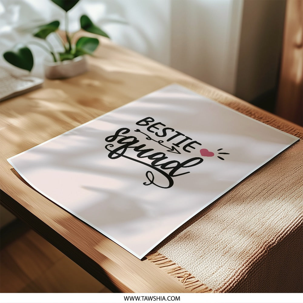 Bestie Squad Photographic Prints, Friend Gift, Friendship Decor, Girl Squad Art, Trendy Home Decor, Popular Wall Art - Tawshia