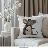 Cute Mouse Pillow, Whimsical Home Decor, Nursery Pillow, Childrens Room Pillow, Decorative Pillow, Gift Idea, Housewarming Gift - Tawshia