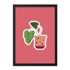 Cute Potted Plant Framed Wall Art, Botanical Print Home Decor, Modern Framed Artwork, Minimalist Plant Illustration, Houseplant Lover Gift - Tawshia
