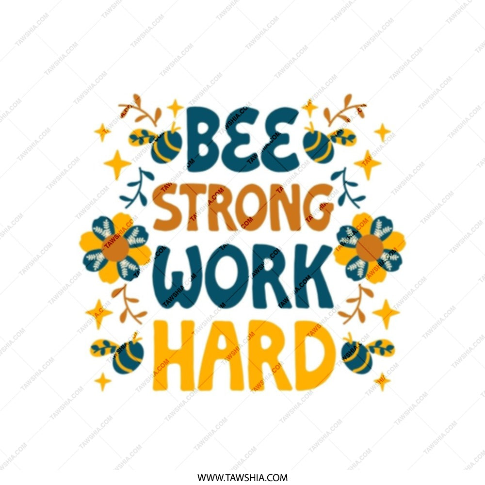 Bee Strong Work Hard Tote Bag, Motivational Quote Bag, Nature Lover Gift, Bee Lover Tote, Inspirational Tote, Everyday Bag, Book Bag - Tawshia