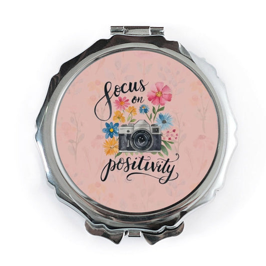 Floral Pocket Mirror, Camera Gift, Focus on Positivity Mirror, Photography Lover, Compact Mirror, Handbag Mirror, Uplifting Gift, Women - Tawshia