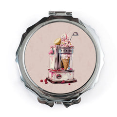 Ice Cream Machine Pocket Mirror, Fun Food Design, Compact Mirror, Cute Makeup Mirror, Gift for Her, Travel Mirror - Tawshia