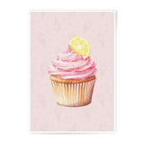 Pink Lemonade Cupcake Photographic Print, Sweet Treat Wall Art, Food Illustration, Dessert Decor, Kitchen Art Print, Baking Art - Tawshia