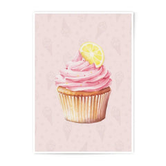Pink Lemonade Cupcake Photographic Print, Sweet Treat Wall Art, Food Illustration, Dessert Decor, Kitchen Art Print, Baking Art - Tawshia