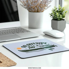 Go Outside Explore Mouse Pad, Adventure Awaits, Nature Lover Gift, Camping Theme Mousepad, Outdoor Decor, Canoe, Lake, Forest - Tawshia