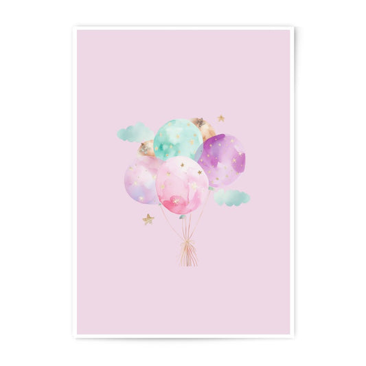 Pastel Balloons Photographic Prints, Watercolor Balloons Art, Nursery Decor, Kids Room Art, Party Decor, Colorful Balloons, Wall Art - Tawshia