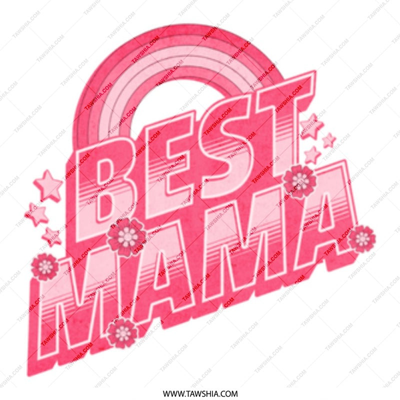 Best Mama Pink Floral Rainbow Themed Decorative product