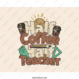 Half Coffee Half Teacher Mouse Pad, Teacher Appreciation Gift, Funny Teacher Mousepad, School Teacher Present, Teacher Coffee Lover - Tawshia