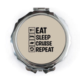 Eat Sleep Cruise Repeat Pocket Mirror, Travel Gift, Cruise Lover Present, Vacation Accessory, Cruise Ship, Bon Voyage, Compact Mirror - Tawshia