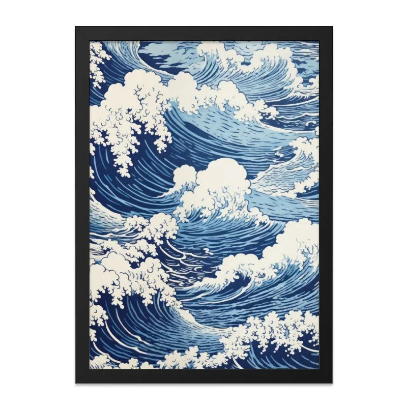 Japanese Wave Art Wall Decor, Ocean Art Print, Seascape Wall Art, Coastal Wall Art, Blue Wave Print, Nautical Decor - Tawshia