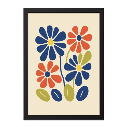 Retro Floral Wall Art, 70s Flower Print, Vintage Inspired Art, Colorful Flower Wall Decor, Groovy Floral Art Print - Tawshia