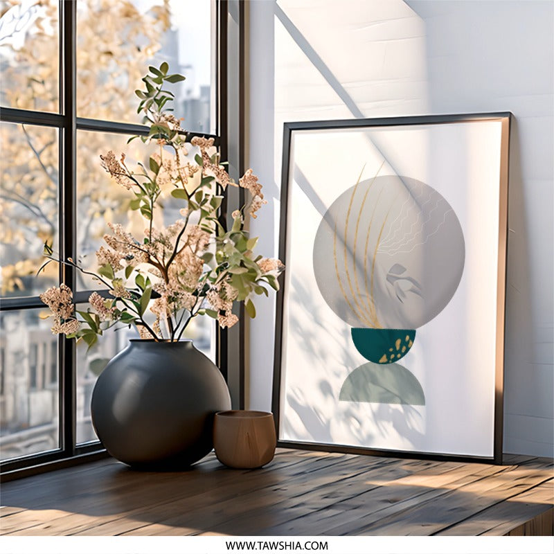 Abstract Shapes Wall Art, Minimalist Art Print, Geometric Wall Decor, Modern Home Art, Contemporary Artwork - Tawshia
