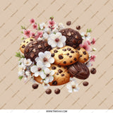 Cookie Pocket Mirror, Floral Compact Mirror, Chocolate Chip Cookies, Stylish Pocket Mirror, Unique Gift Idea, Cute Small Mirror - Tawshia