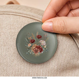 Botanical Pinback Button, Floral Bouquet Button, Aesthetic Pin Badge, Boho Chic Button, Unique Floral Gift, Nature Lover Button, Art Button - Tawshia