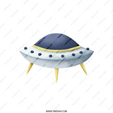 UFO Pillow, Flying Saucer Throw Pillow, Kids Room Decor, Space Theme Pillow, Nursery Decor Pillow, Sci Fi Lover Gift Pillow - Tawshia