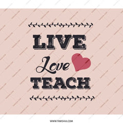 Live Love Teach Backpack, Teacher Appreciation Backpack, School Backpack, Gift for Teacher, Teacher Backpack, Bookbag - Tawshia