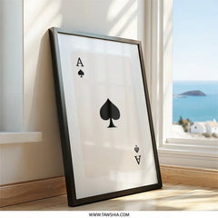 Ace of Spades Wall Art, Playing Card Print, Minimalist Home Decor, Card Game Art, Modern Wall Decor, Casino Wall Art - Tawshia