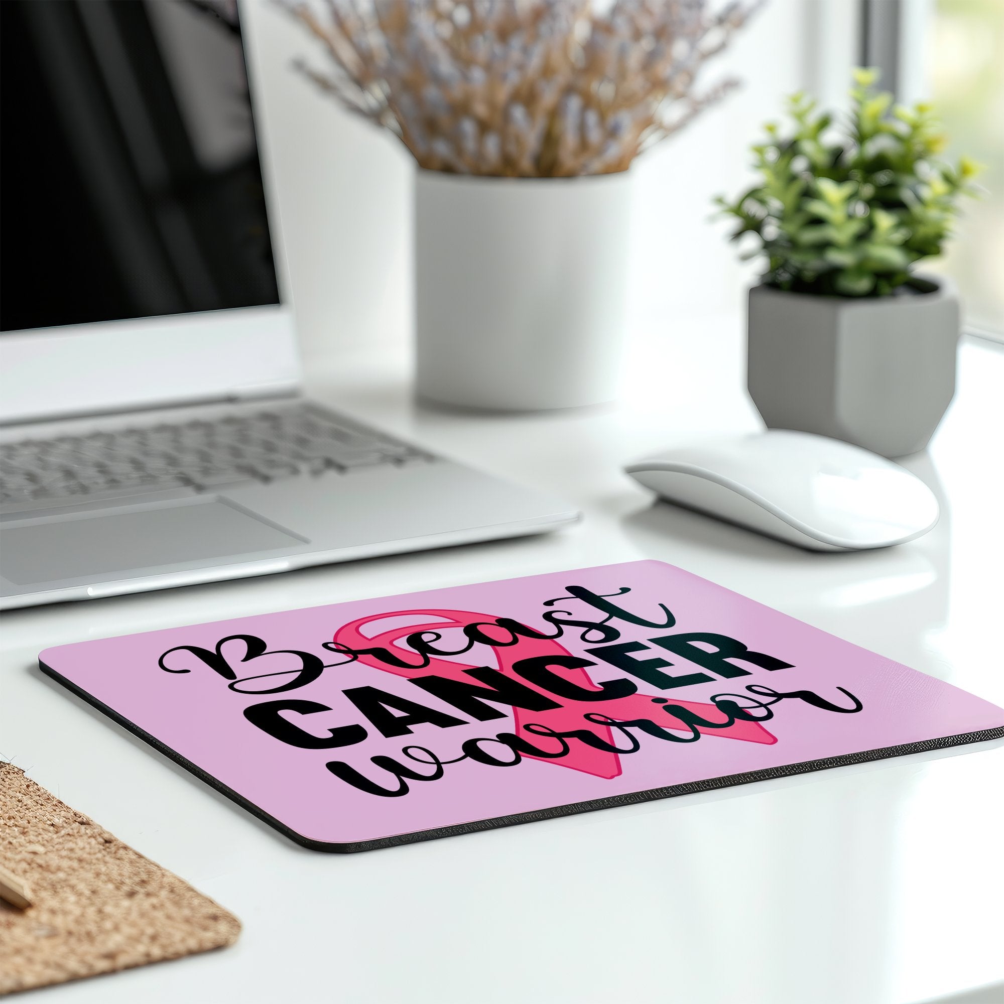 Breast Cancer Warrior Inspirational Mouse Pad product