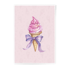 Ice Cream Photographic Print, Sweet Treat Art, Dessert Wall Decor, Cute Pink Illustration, Confectionery Artwork, Kitchen Art Print - Tawshia