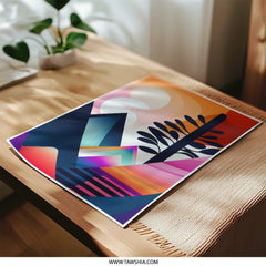 Abstract Mountain Photographic Print, Geometric Landscape Wall Art, Colorful Mountain Scene, Modern Art Print, Home Decor, Art Gift - Tawshia
