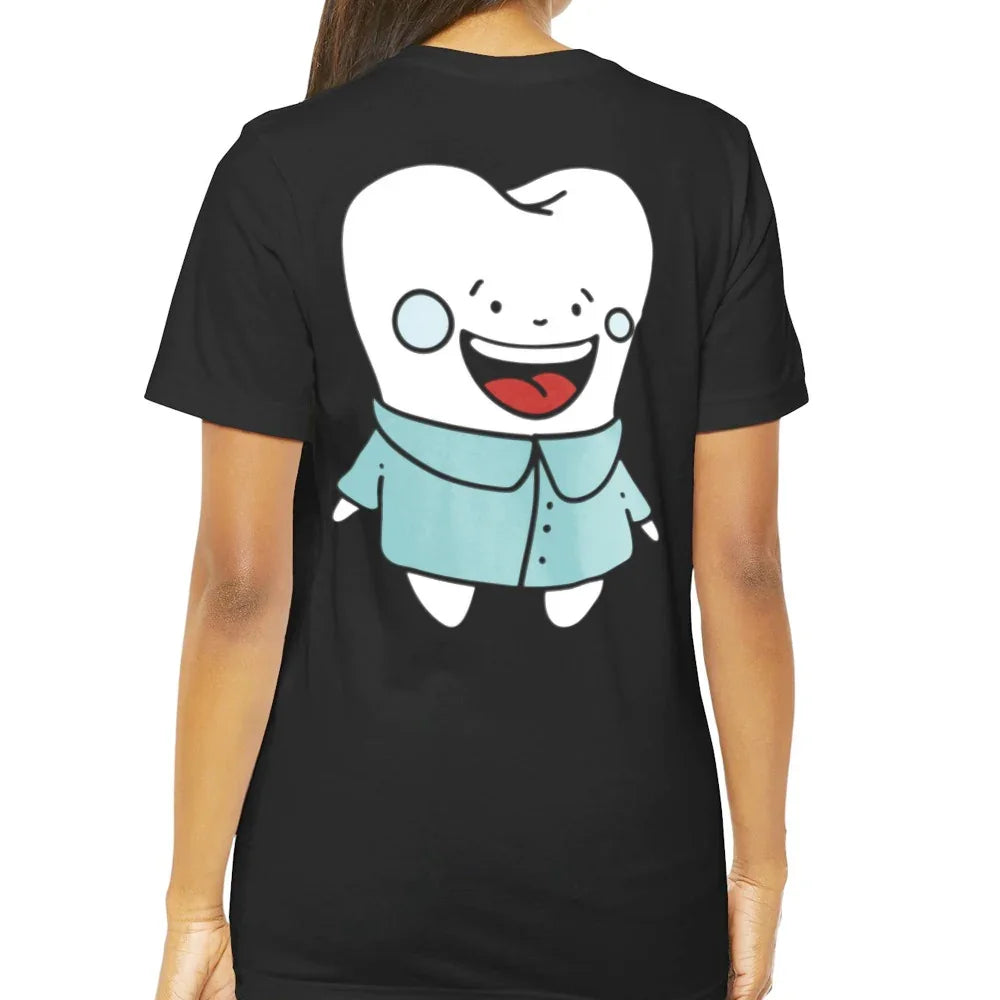 Smiling Tooth Character T Shirt Fun Graphic Tee product type
