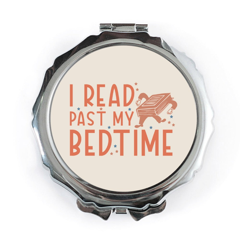 Book Lover Pocket Mirror, Funny Reader Gift, I Read Past My Bedtime Compact Mirror, Bookworm Gift, Library Gift, Reading Addiction Gift - Tawshia