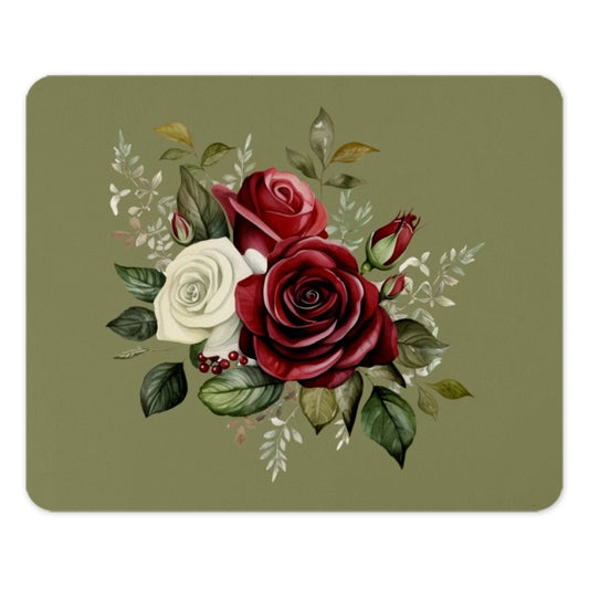Elegant Rose Bouquet Mouse Pad, Floral Computer Accessory, Botanical Office Decor, Unique Gift Idea, Artistic Desk Mat - Tawshia