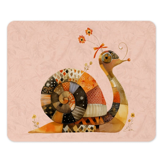 Floral Snail Mouse Pad, Watercolor Animal Art, Unique Computer Accessory, Cute Office Decor, Whimsical Gift Idea - Tawshia