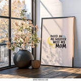 All Nighter Mom Framed Wall Art, Nursery Decor Art, Motherhood Quote Art, Moon and Stars Art, Cute Wall Decor, Gift for Mom - Tawshia