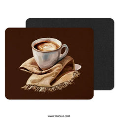 Coffee Art Mouse Pad, Latte Art, Cozy Desk Decor, Home Office Gift, Cute Mousepad, Coffee Lover Gift, Aesthetic Mouse Mat, Desk Accessories - Tawshia