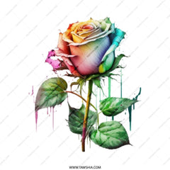 Rainbow Rose Tote Bag, Colorful Floral Art, Unique Flower Design, Aesthetic Bag, Eco Friendly Tote, Gift Idea, Shopping Bag, Everyday Bag - Tawshia
