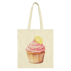 Lemon Cupcake Tote Bag, Cute Cupcake Art, Watercolor Cupcake Design, Sweet Treat Tote, Stylish Grocery Bag, Reusable Shopping Bag - Tawshia