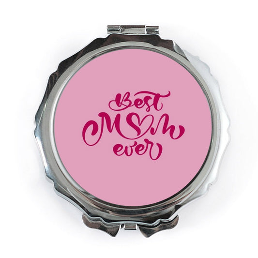 Best Mom Ever Pocket Mirror, Mothers Day Gift, Pink Compact Mirror, Purse Mirror, Mom Birthday Present, Makeup Mirror for Women - Tawshia