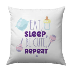 Eat Sleep Be Cute Pillow, Baby Decor, Nursery Decor, New Baby Gift, Baby Shower Gift, Cute Pillow, Baby Pillow, Playroom Pillow - Tawshia