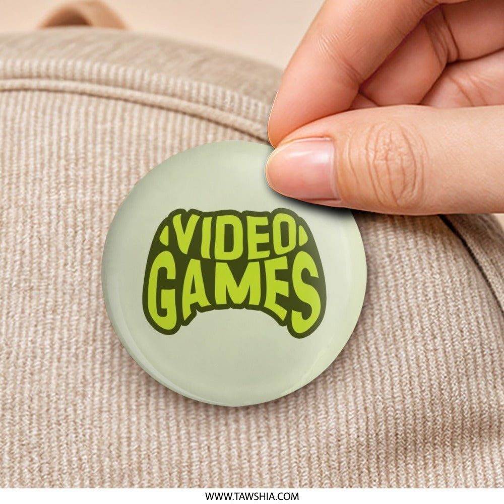 Video Games Pinback Button, Gamer Gift, Gaming, Retro Controller, Video Game Lover, Unique Pins, Cool Buttons, Collectible, Pin Badge - Tawshia