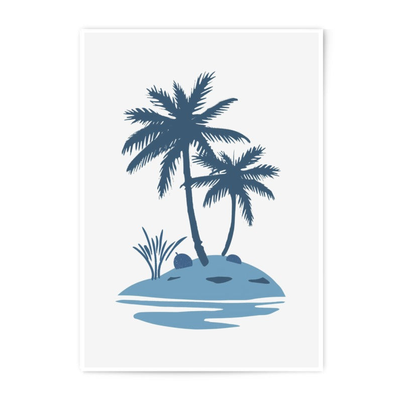 Palm Tree Island Photographic Print, Tropical Art, Coastal Home Decor, Beach House Wall Art, Ocean Breeze Photography, Nautical Theme Print - Tawshia