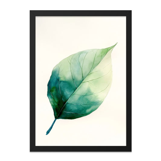 Green Leaf Watercolor Art, Botanical Wall Decor, Minimalist Home Decor, Nature Inspired Print, Modern Art, Housewarming Gift Idea - Tawshia