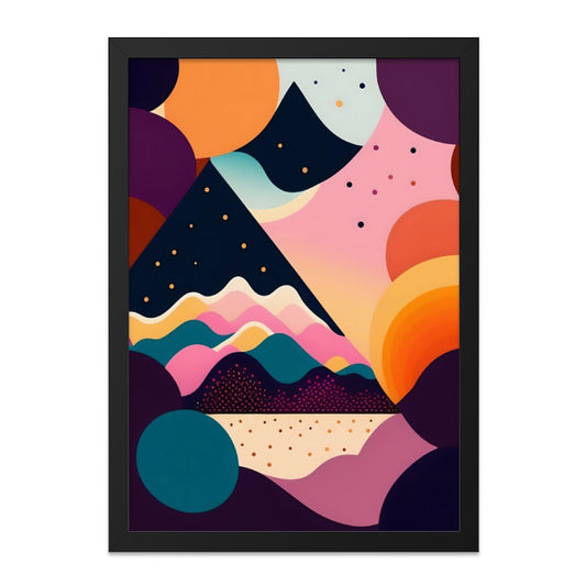 Abstract Mountainscape Wall Art, Colorful Geometric Decor, Modern Art Print, Unique Home Decor, Trendy Wall Hanging, Office Wall Decor - Tawshia