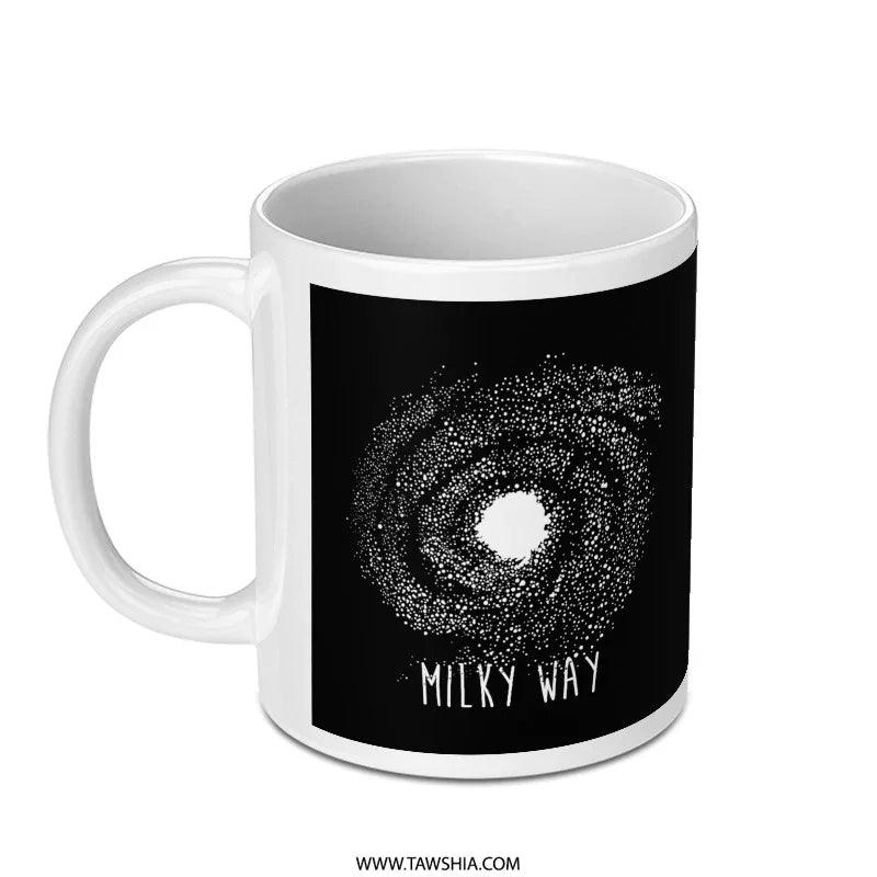 Milky Way Galaxy Print Black and White Mug product