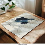 Abstract Art Photographic Print, Modern Wall Decor, Minimalist Artwork, Contemporary Home Design, Blue and Black Strokes Print - Tawshia