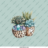 Succulent Pocket Mirror, Leopard Planter Mirror, Crystal Succulents, Cute Compact Mirror, Botanical Gifts, Plant Lover Gift - Tawshia