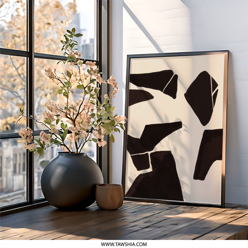 Abstract Shapes Wall Art, Modern Art Print, Geometric Wall Decor, Contemporary Home Decor, Neutral Wall Art, Minimalist Wall Art - Tawshia