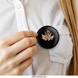 Autumn Leaf Pinback Button, Fall Decor Button, Botanical Pin, Nature Lover Gift, Maple Leaf Pin Button, Seasonal Accessory, Unique Button - Tawshia