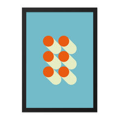 Minimalist Geometric Wall Art, Retro Circles Print, Mid Century Modern Decor, Abstract Shapes Poster, Home Office Art, Contemporary Wall - Tawshia